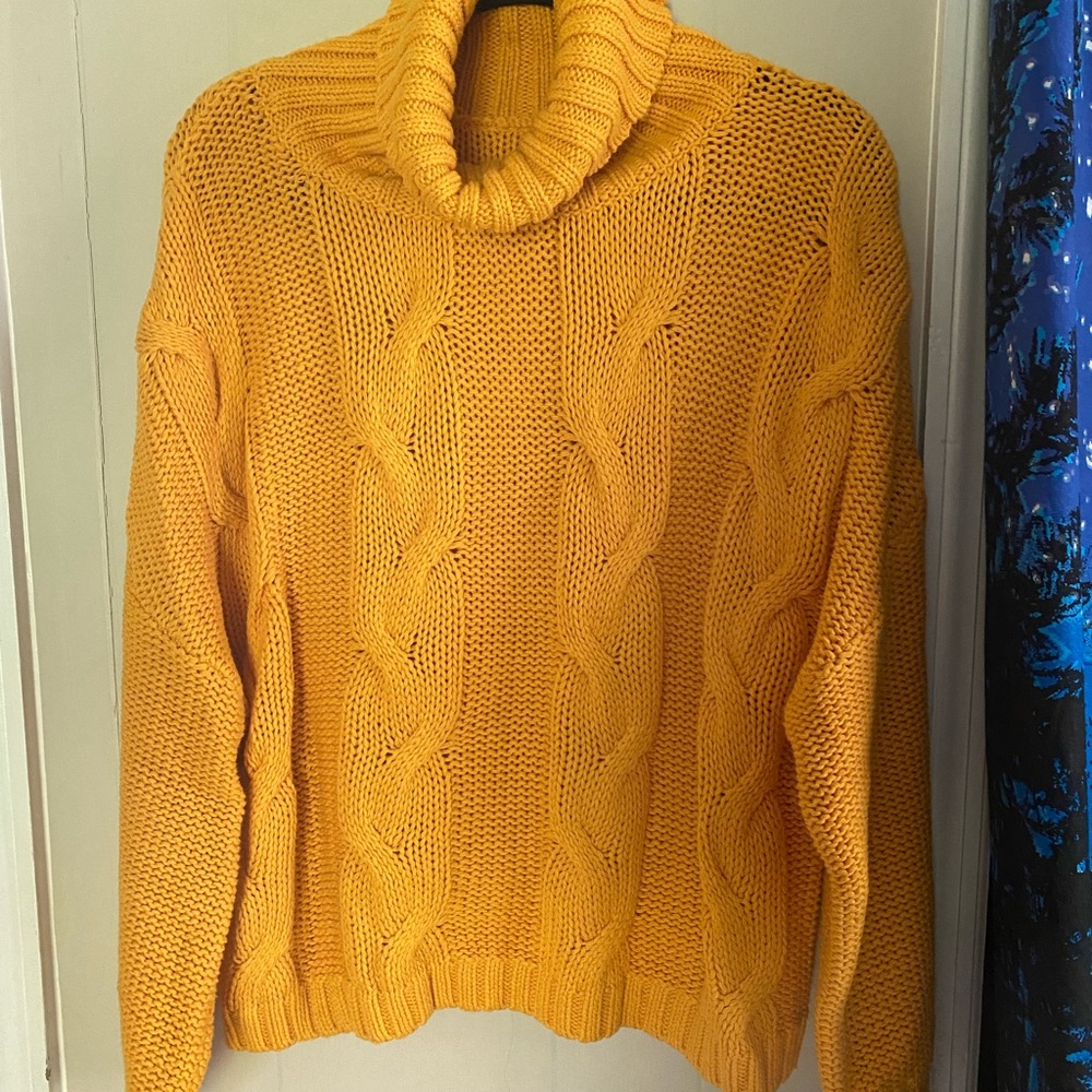 Dandelion yellow slouchy turtleneck sweater